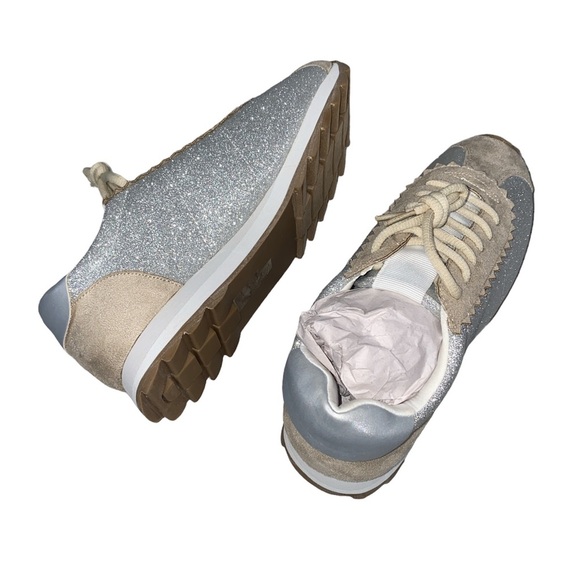 New ShuShop Silver Sabina Sparkle Sneakers Size 6 - Picture 1 of 6